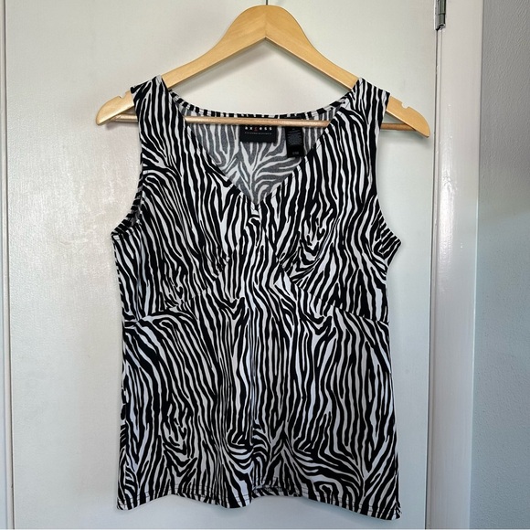 Y2K Zebra Blouse. Black and White. Medium. - Picture 1 of 4